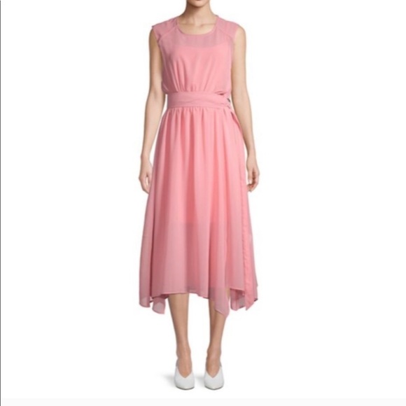 caara Dresses & Skirts - CAARA Pink Clara Side Buckle Wrap Dress Small NWT